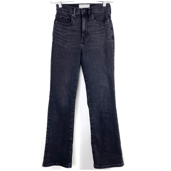 EVERLANE Authentic Stretch Slim Bootcut Jeans High Rise in Washed Black Size 25 - Picture 2 of 9